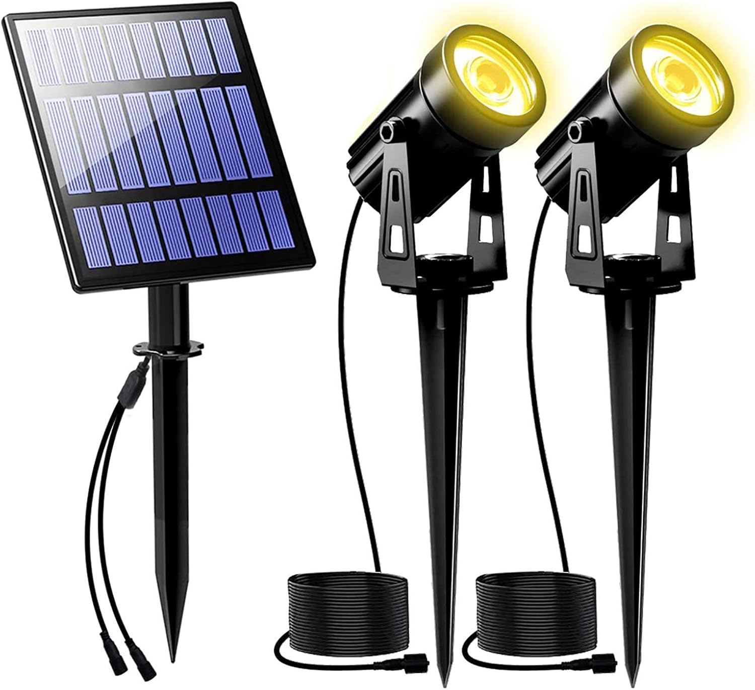Solarna lampa ogrodowa, wodoodporna IP65, automatyczne włączanie/wyłączanie, odpowiednia na tarasy i podwórka, ciepłe białe światło