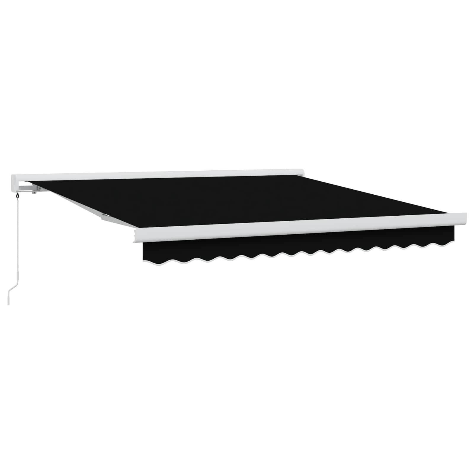 Markiza wysuwana Czarny 350 x 250 cm Canvas i Aluminium vidaXL