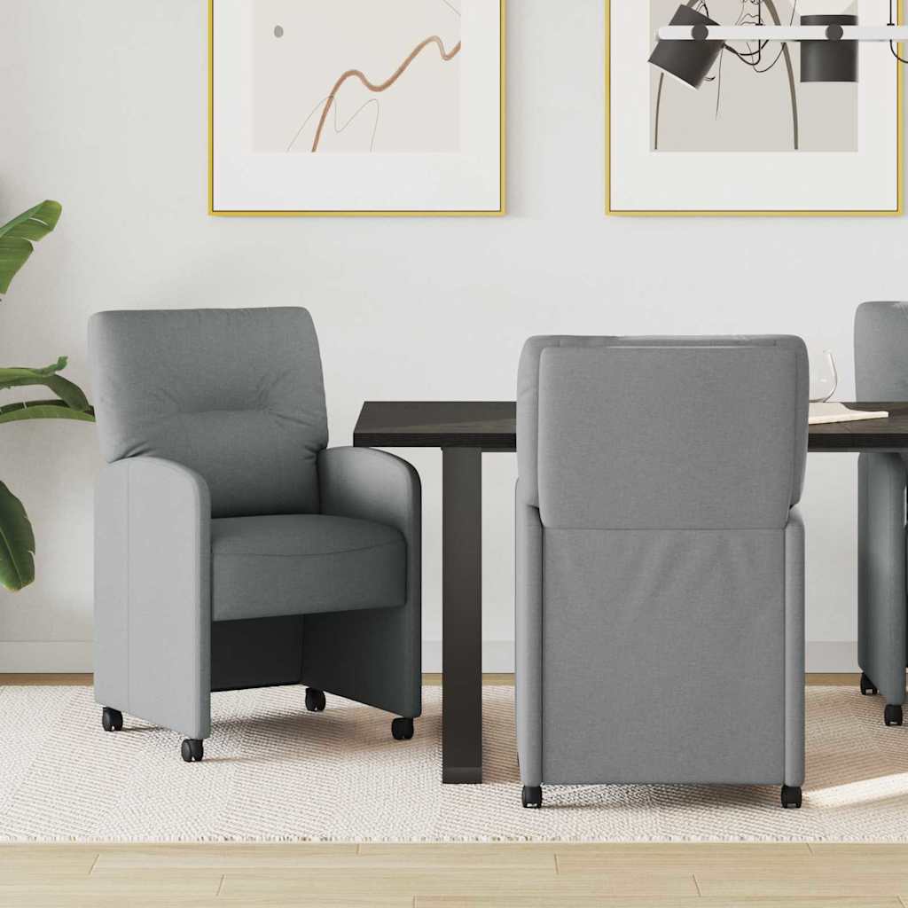 Krzesełka jadalne na kółkach 2 pcs Jasnoszary 57 x 67 x 95 cm vidaXL