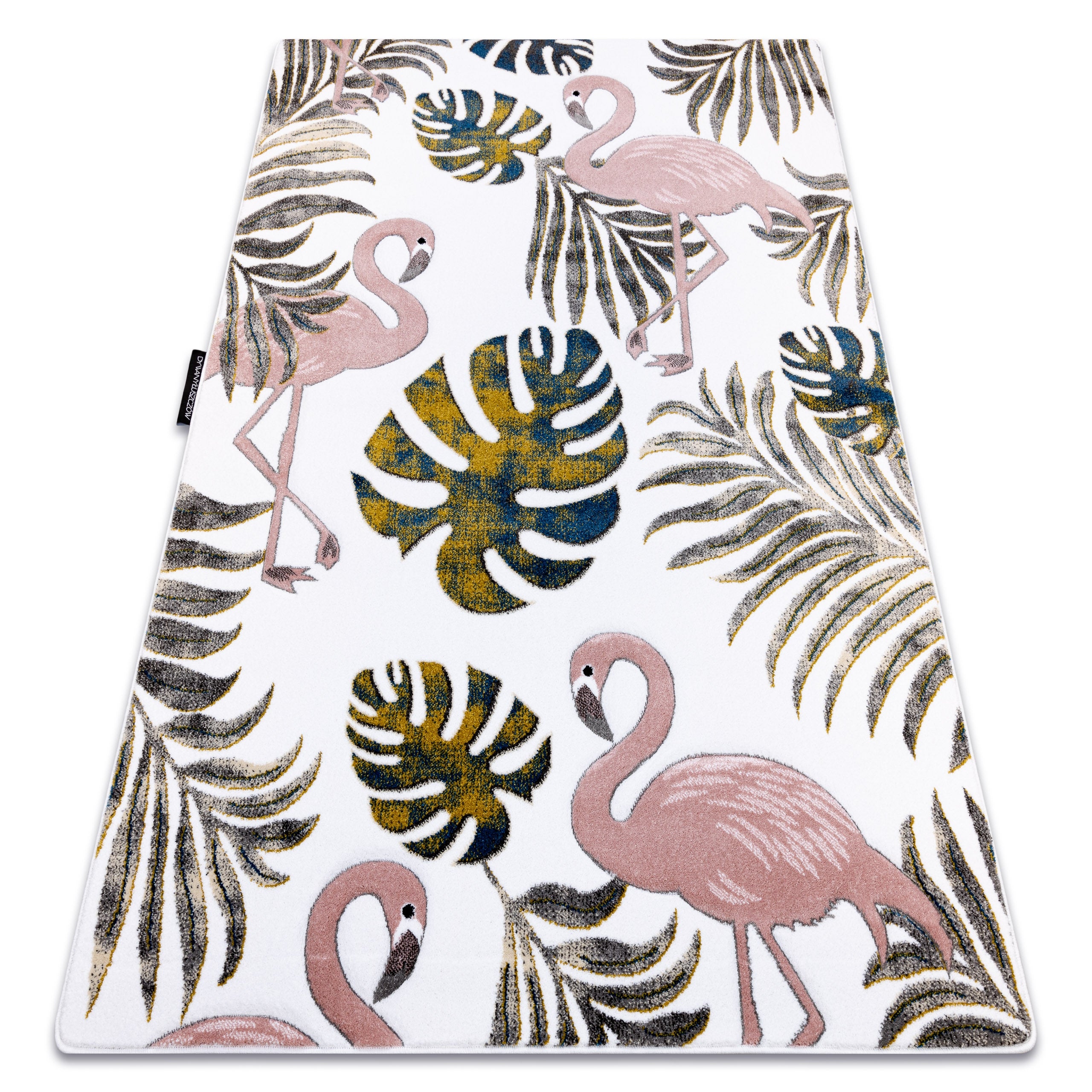 Dywan PETIT GARDEN FLAMINGI LIŚCIE MONSTERY krem 120x170 cm