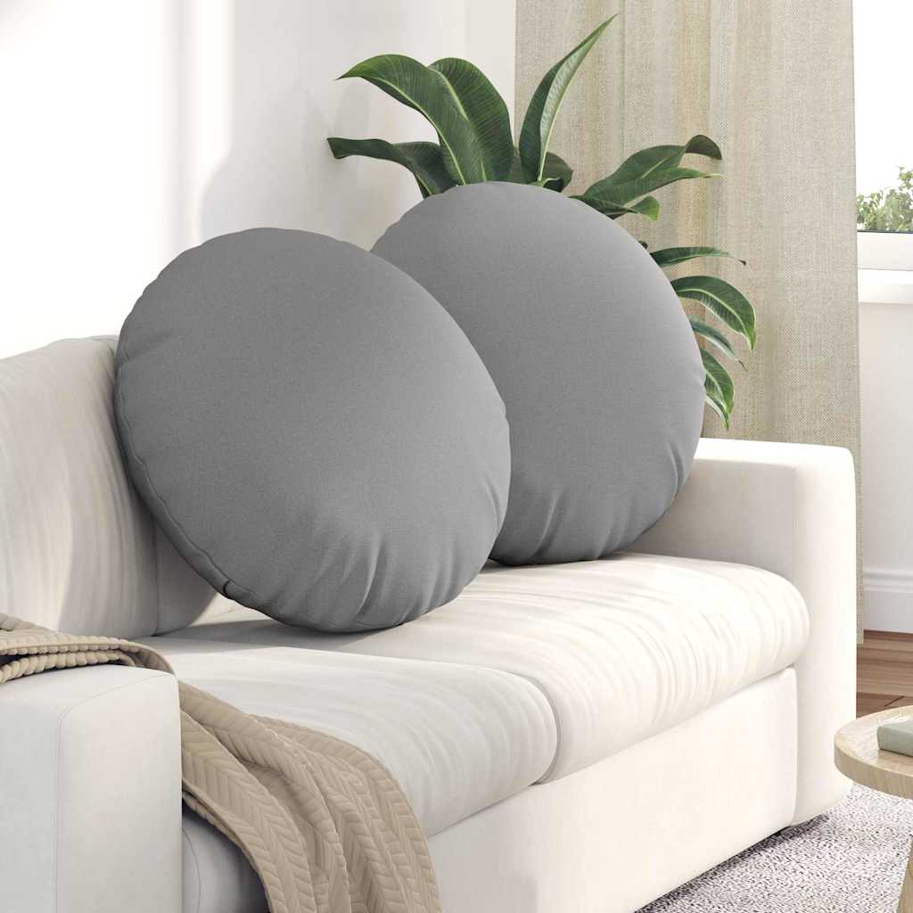 Poduszki na siedziska 2 pcs Szary chmur Ø60 x 21 cm tkanina vidaXL