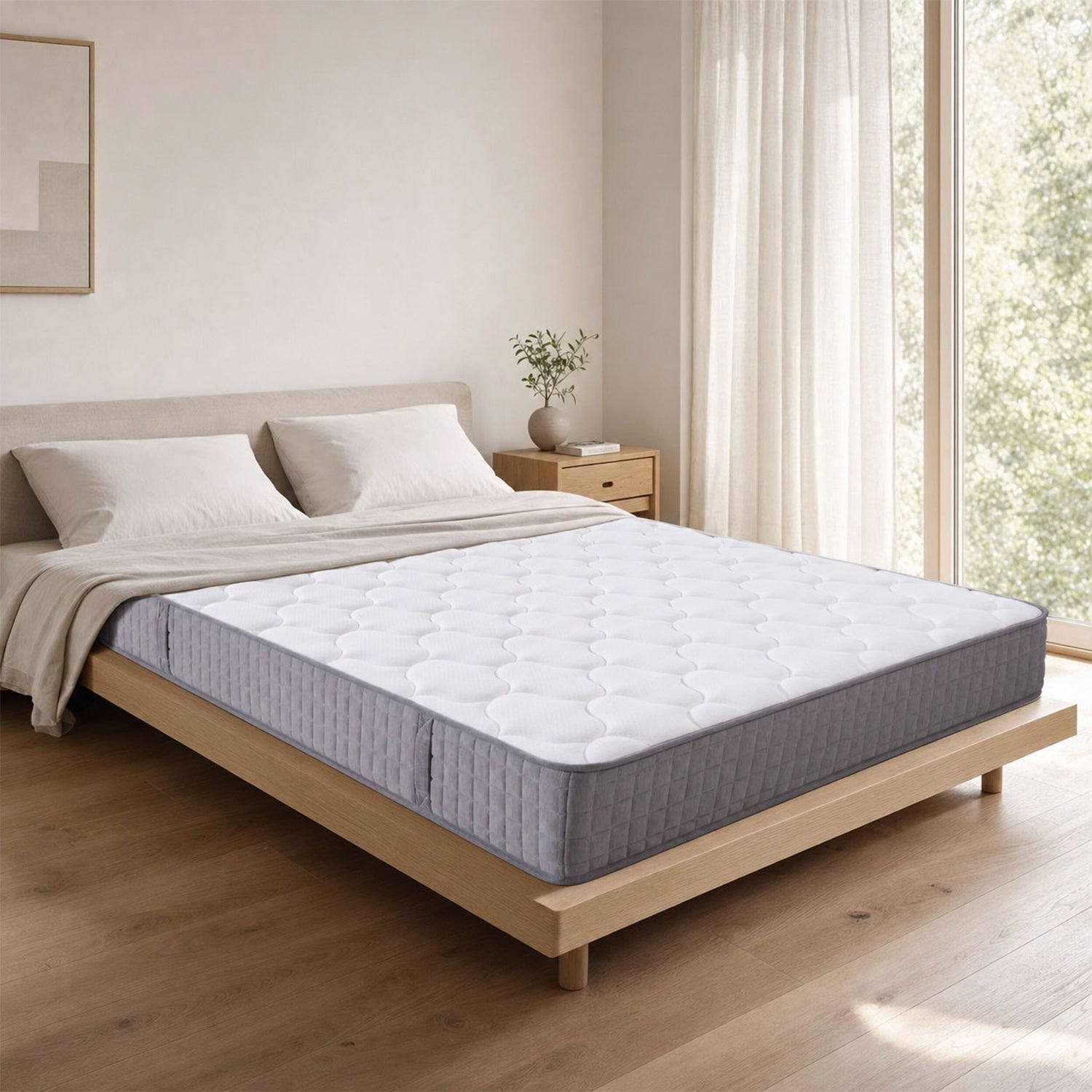 Materac sprężynowy 140x200cm - grubość 25cm - twardość H3 - sprężyny kieszeniowe - ergonomiczny - biały