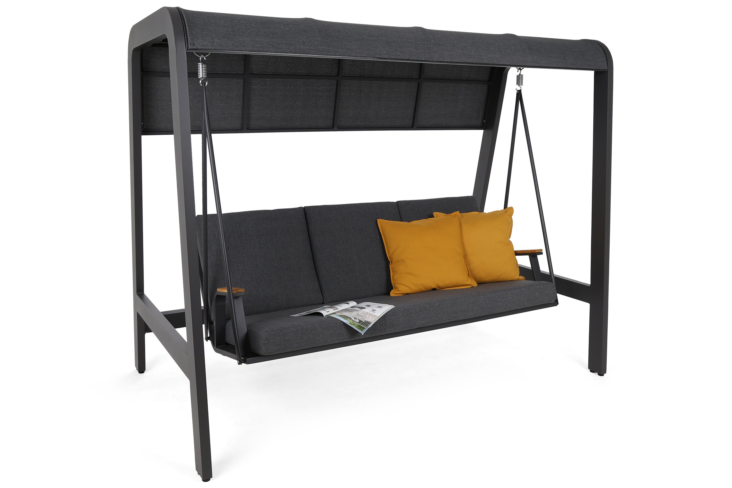 Huśtawka ogrodowa Mungia Dark Grey / Grey Melange z pokrowcem