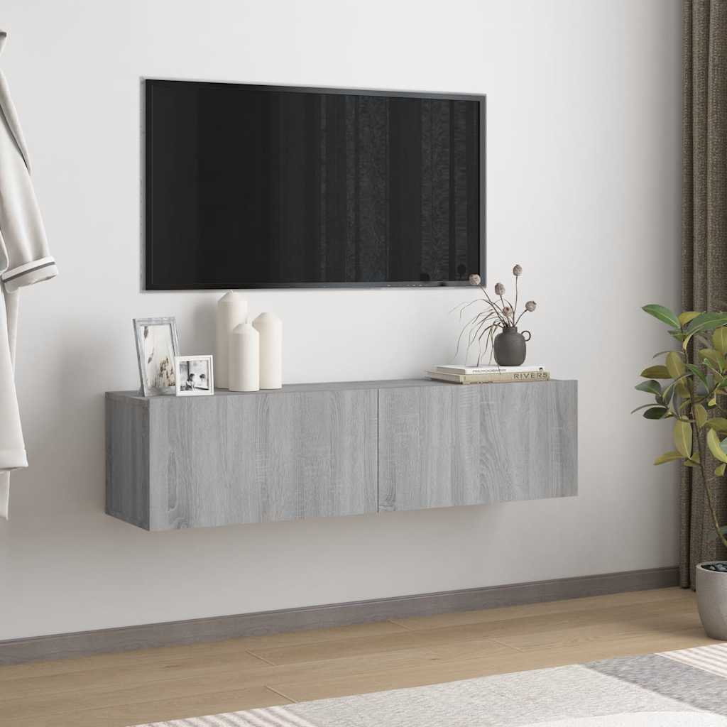 vidaXL Ścienna szafka telewizor, szary dąb sonoma, 120x30x30 cm