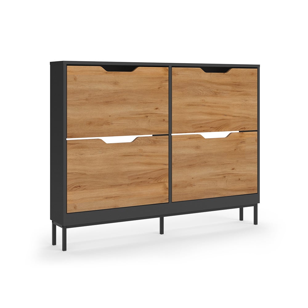 Vicco Wózek na buty Luca, Antracyt/Dąb goldkraft, 116 x 88.5 cm z 2x2 przegrodami uchylnymi