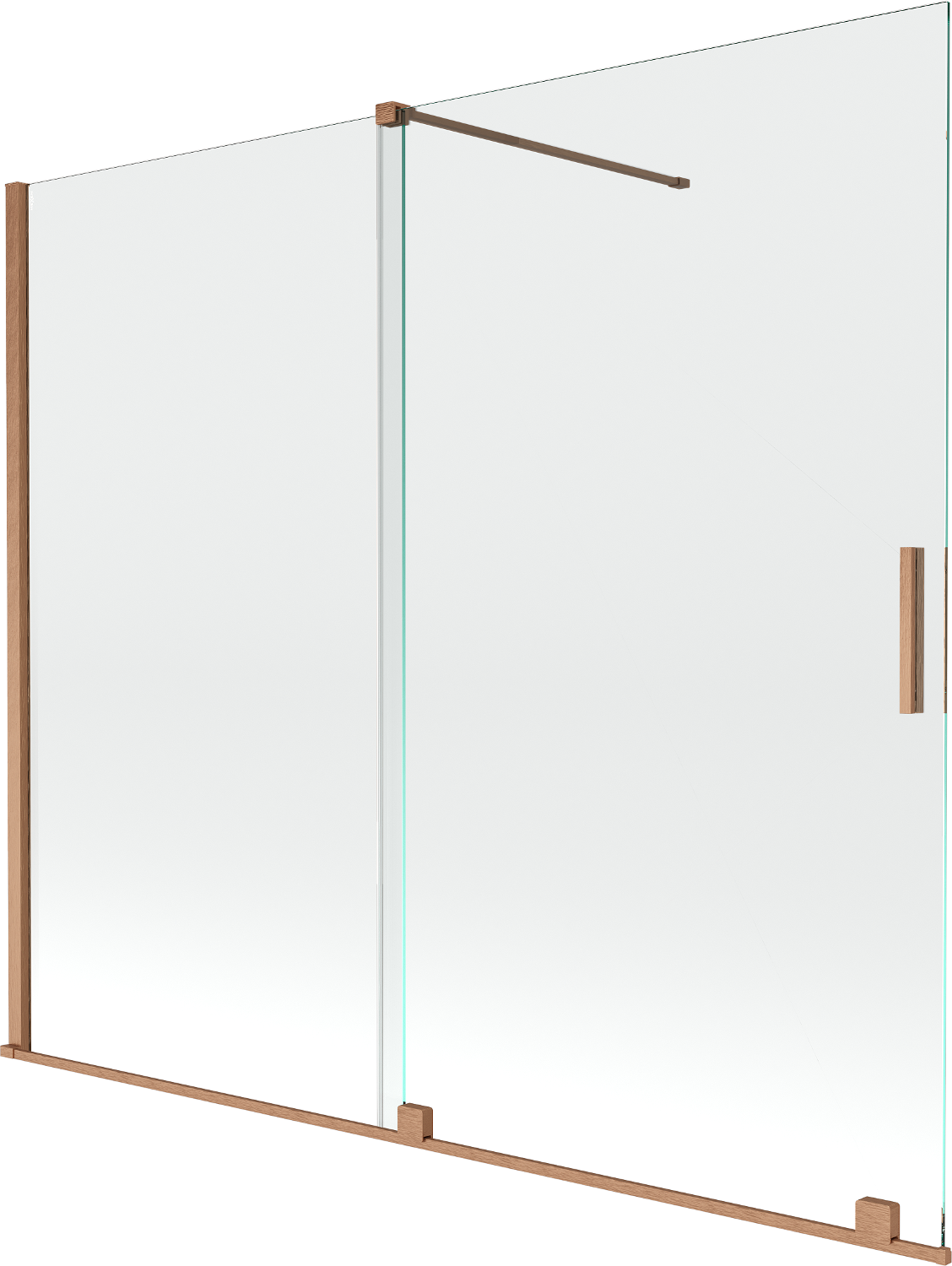 Mexen Velar parawan nawannowy 2-skrzydłowy rozsuwany 180 x 150 cm, transparent, miedź szczotkowana - 896-180-000-01-65