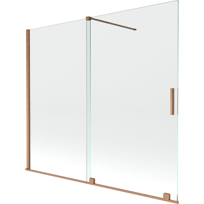 Mexen Velar parawan nawannowy 2-skrzydłowy rozsuwany 180 x 150 cm, transparent, miedź szczotkowana - 896-180-000-01-65