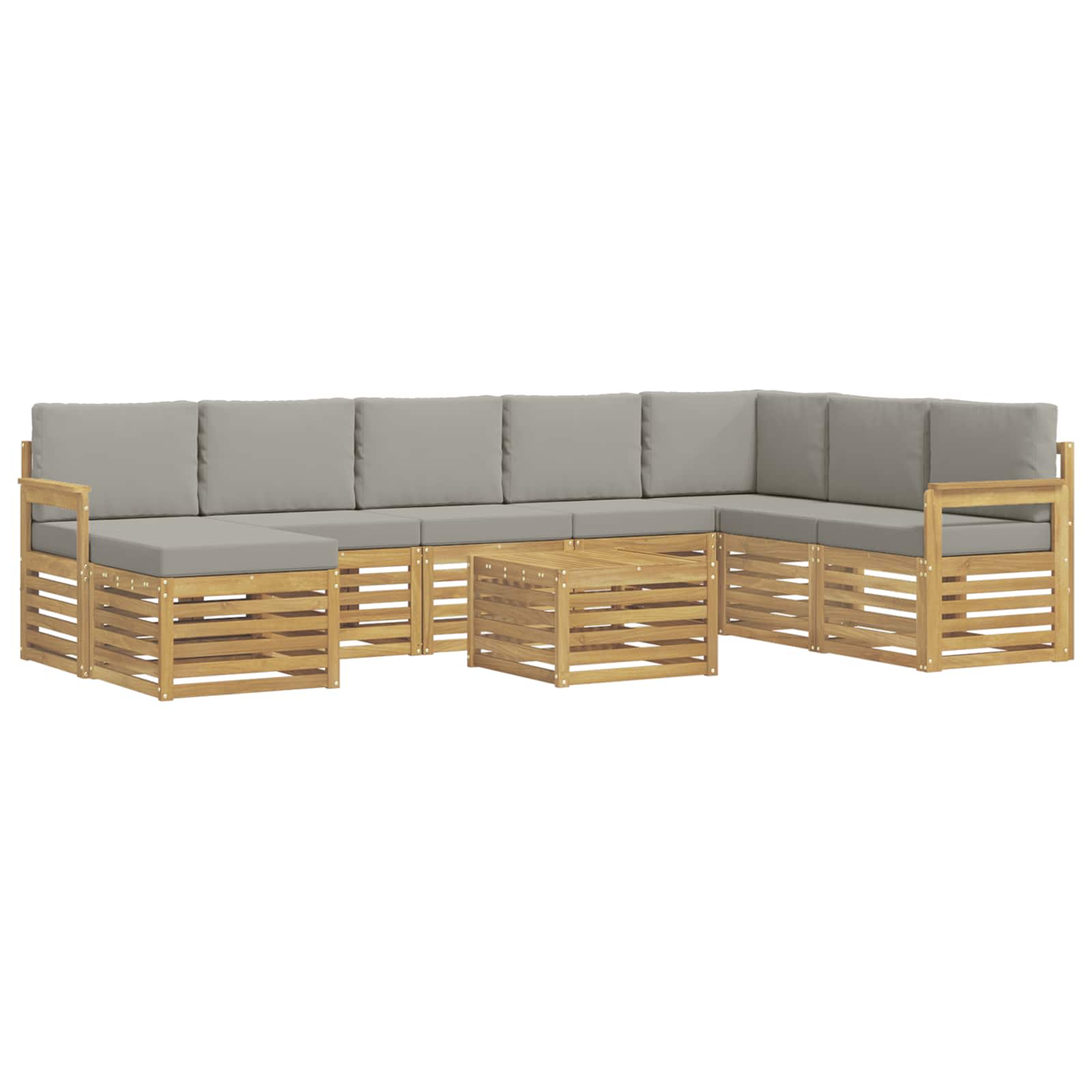 Zestaw sof na zewnątrz 7 pcs Biały i jasnoszary 59 x 59 x 37 cm