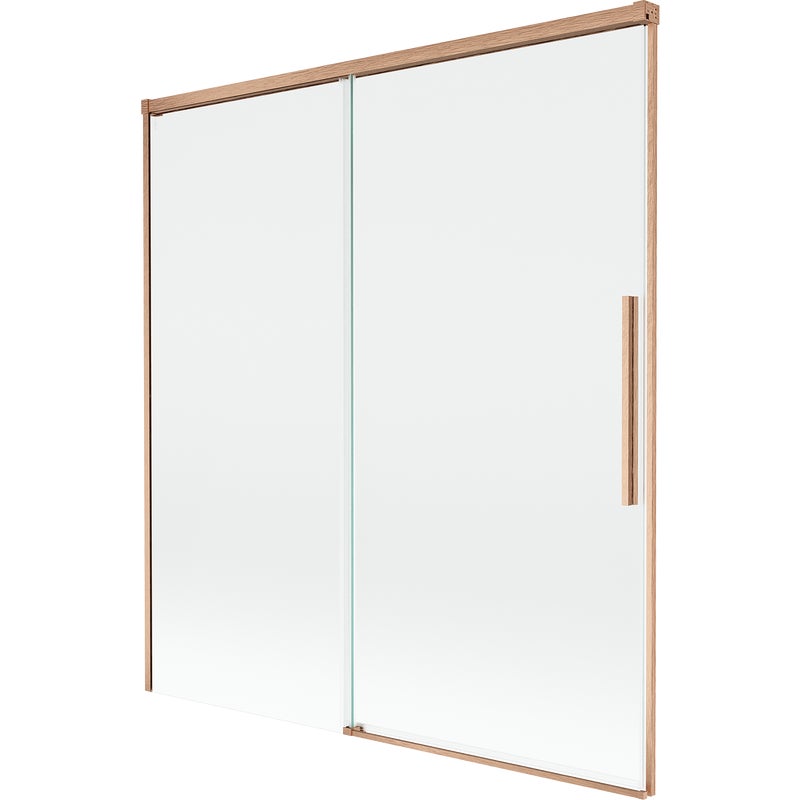 Mexen Rox parawan nawannowy 2-skrzydłowy rozsuwany 150 x 150 cm, transparent, miedź szczotkowana - 8C9-150-001-65-00