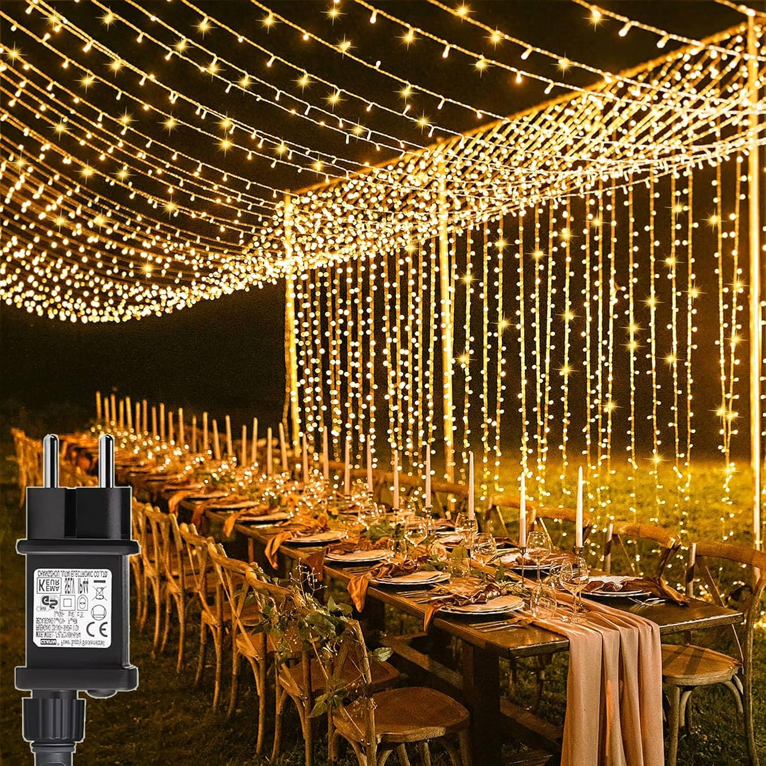 100M 1000 LED Girlanda świetlna Karnawał Wesele Na zewnątrz Ogród Wewnątrz Oświetlenie (Ciepła biel)