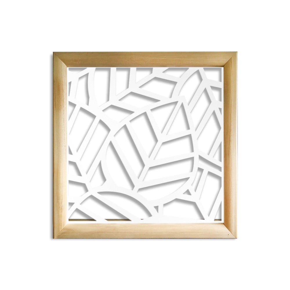 TROPICA - Kwadratowe moduły dekoracyjne z drewna i PVC - Rozmiar 73x73 cm - Grubość 64 mm - Kolor wewnętrzny BIAŁY