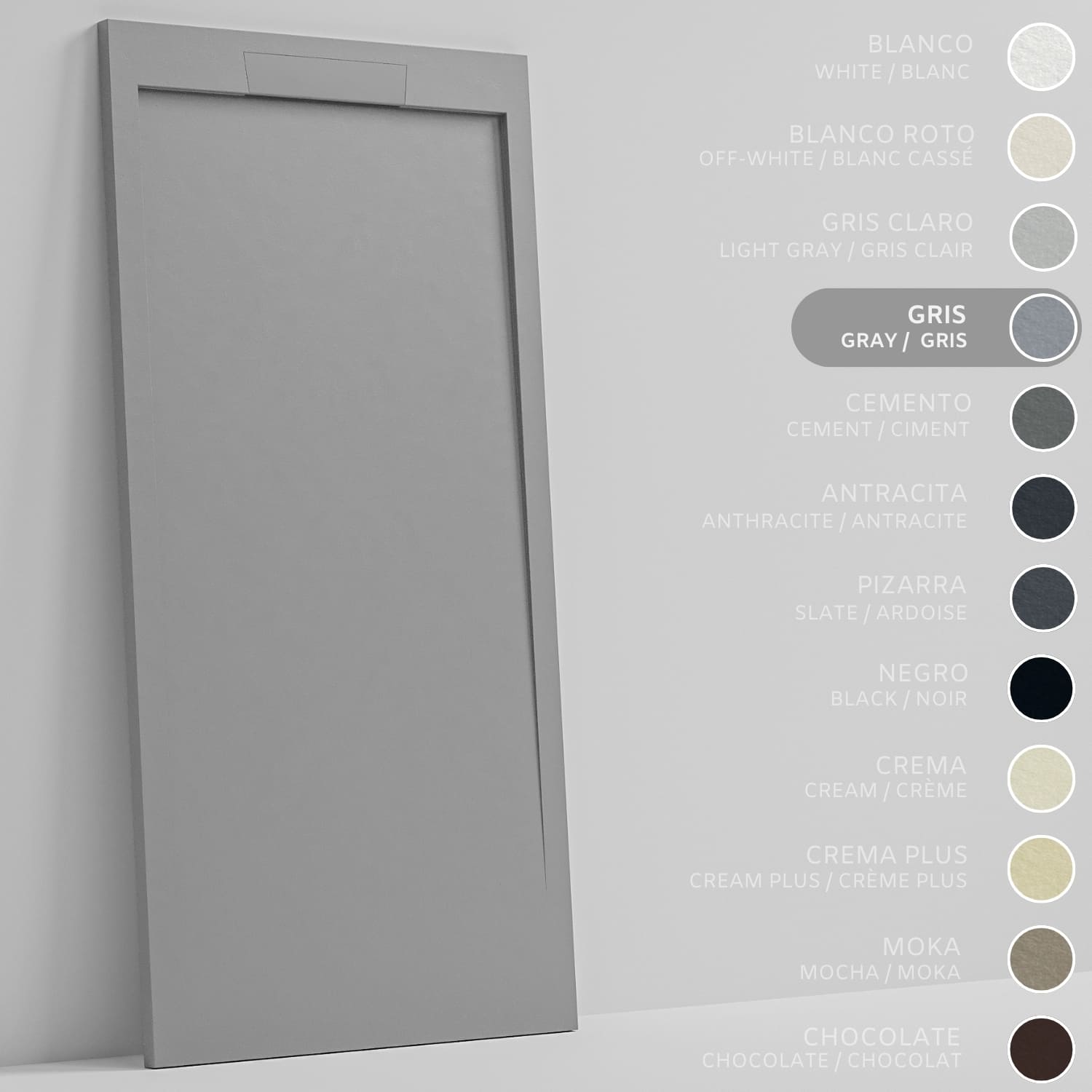 SOULHOME Brodzik prysznicowy– Żywica– Gel Coat– Gładka/Kamienna tekstura – Antypoślizgowy – szary- 170x90- Niski 3cm– Elegancki SAME
