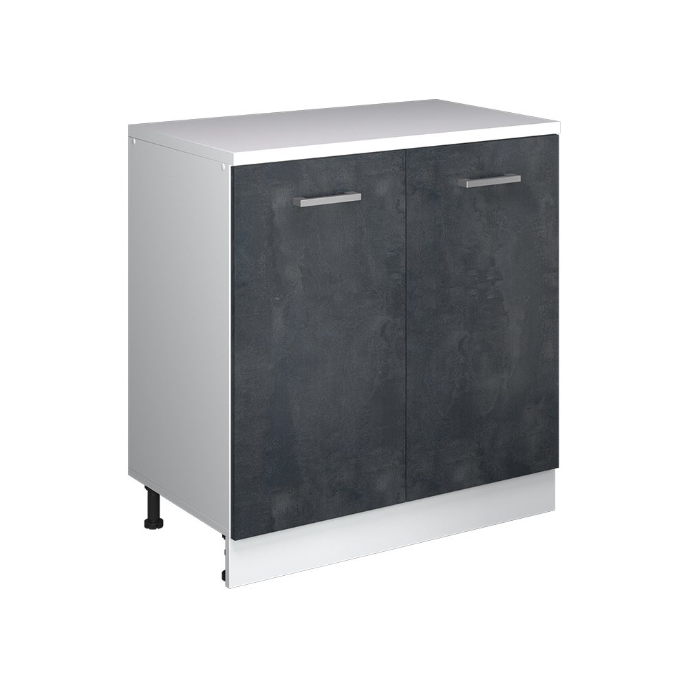 Vicco Szafka rozszerzająca Rion, Czarny beton/Biały, 80 x 46 cm bez skosu z 2 drzwiami