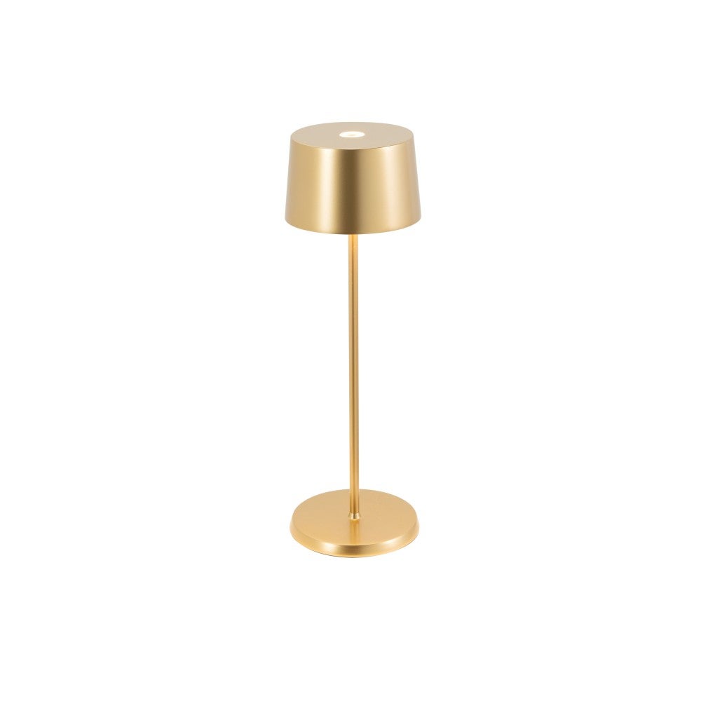 Lampa stołowa LED Zafferano Olivia Pro, żółte złoto, ładowalna i ściemnialna - 2200-2700-3000K, 9 godzin przy maksymalnej mocy