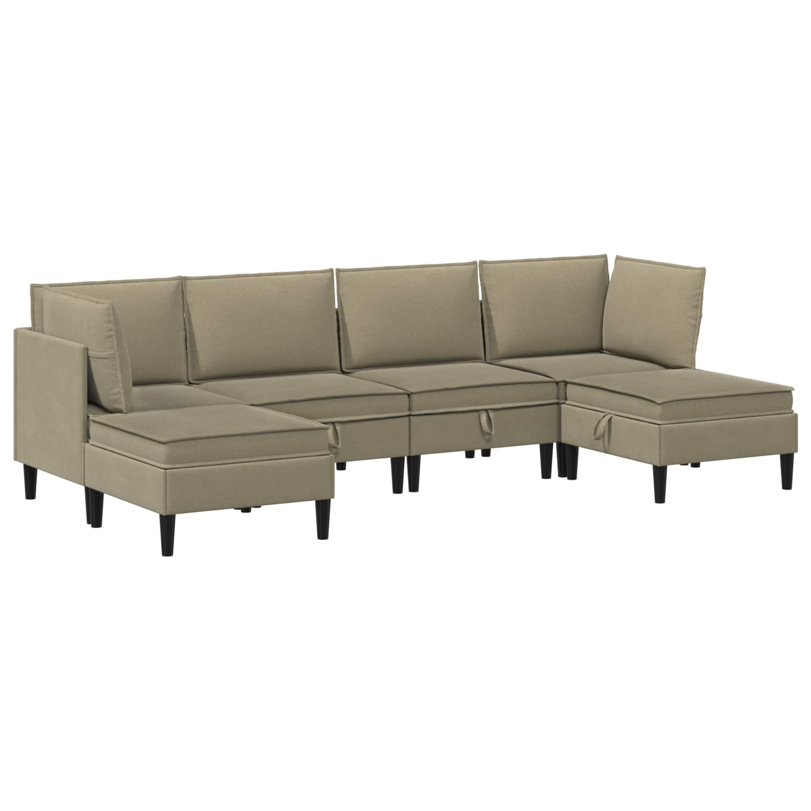 Zestaw mebli do salonu 6 pcs Khaki tkanina