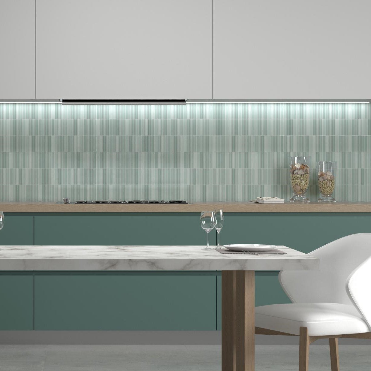 MOZAIKA KIT-KAT ANISE GREEN MATT 11,5x23,1 CM PŁYTKA ŚCIENNA Z GRESU PORCELANOWEGO JASNOZIELONA MATOWA PREMIUM