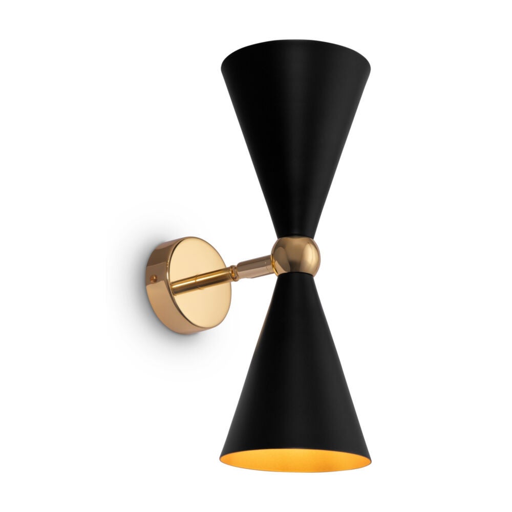 Lampa ścienna czarno-złota, metalowy klosz Vesper Maytoni MOD108WL-02GB