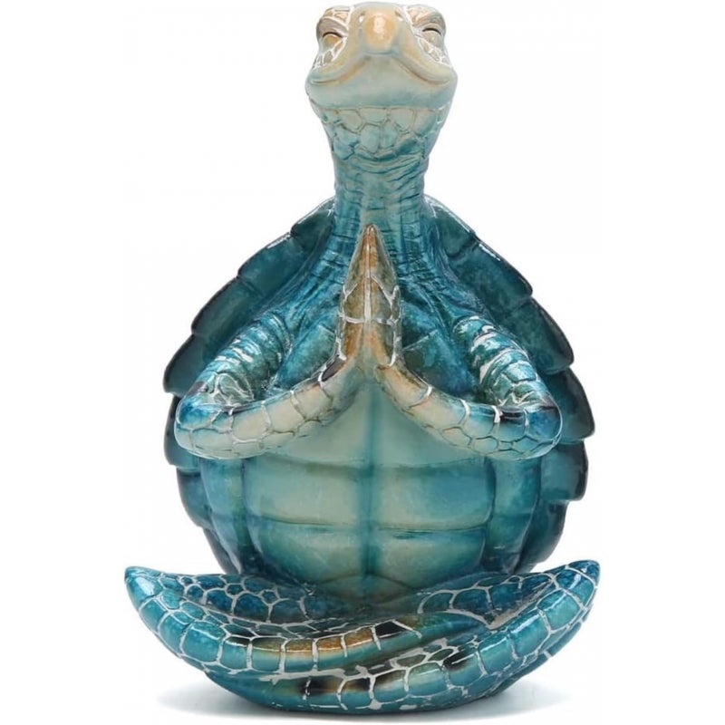 Dekoracja Żółw Morski do Medytacji i Jogi, Dekor Żółwia do Jogi, Statua Ogrodowa, Rzeźby Żółwia Morskiego do Kolekcji, 16*11*8cm