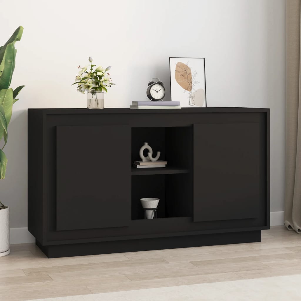 vidaXL Szafka, czarna, 102x35x60 cm, materiał drewnopochodny