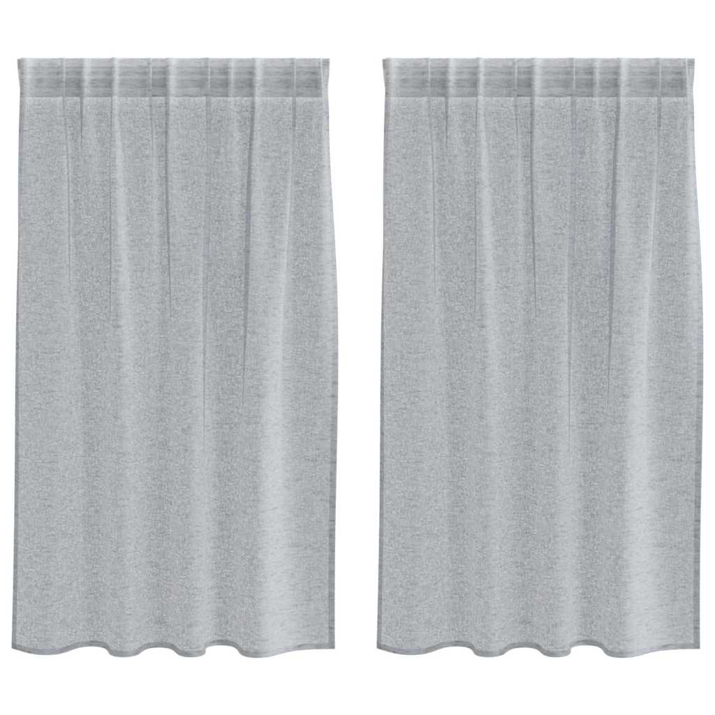 Firany Voile 2 pcs Ciemnoszary 140 x 140 cm Poliester