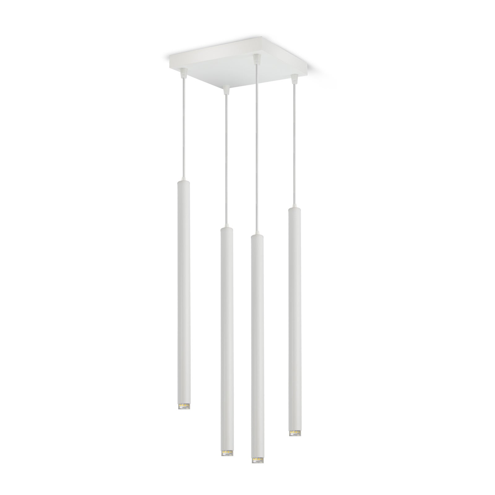 Lampa wisząca sufitowa laser sopel tuba 854-az4 biała g9 4-punktowa led