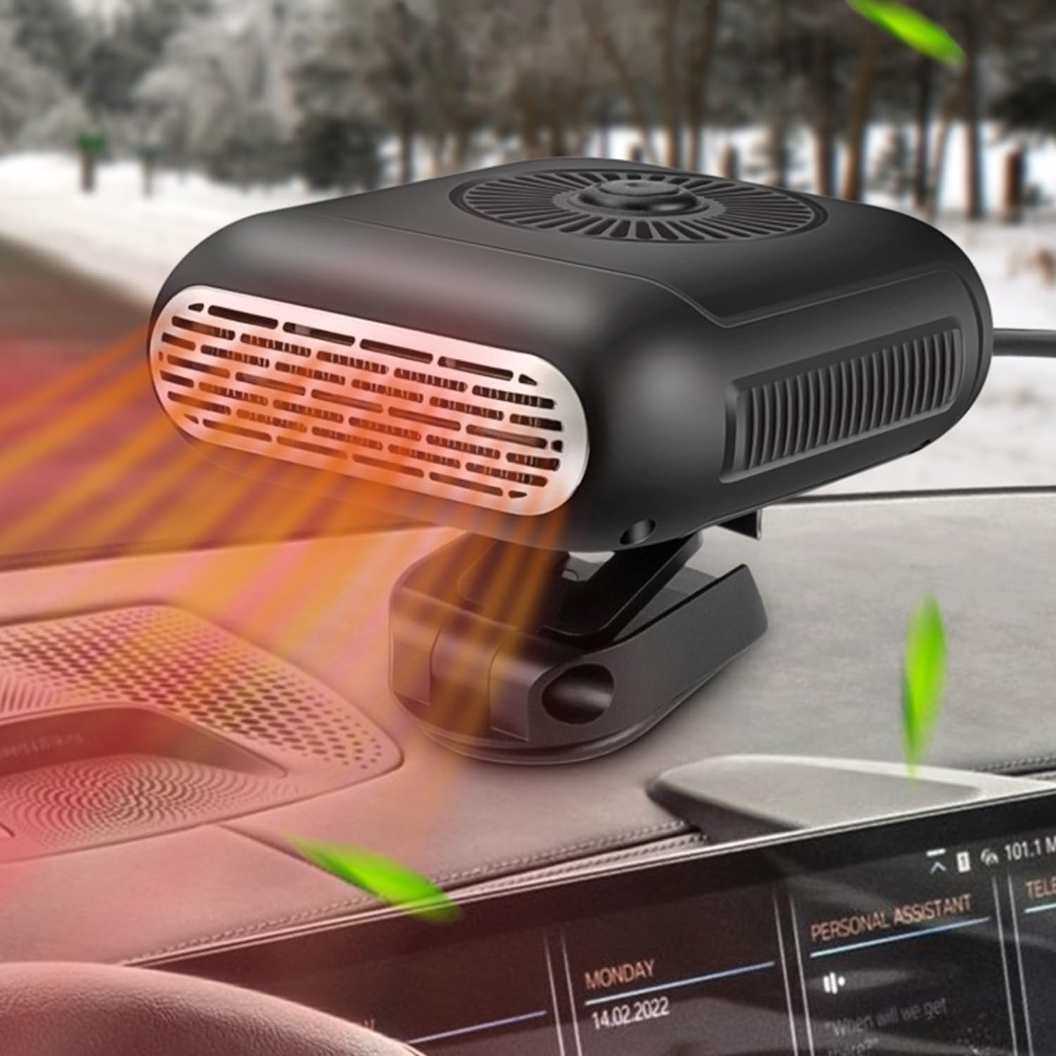 Odmrażacz do szyb samochodowych, 12 V 120 W, 2 w 1, ogrzewanie i chłodzenie, przenośny grzejnik samochodowy z gniazdem zapalniczki do wszystkich samoc