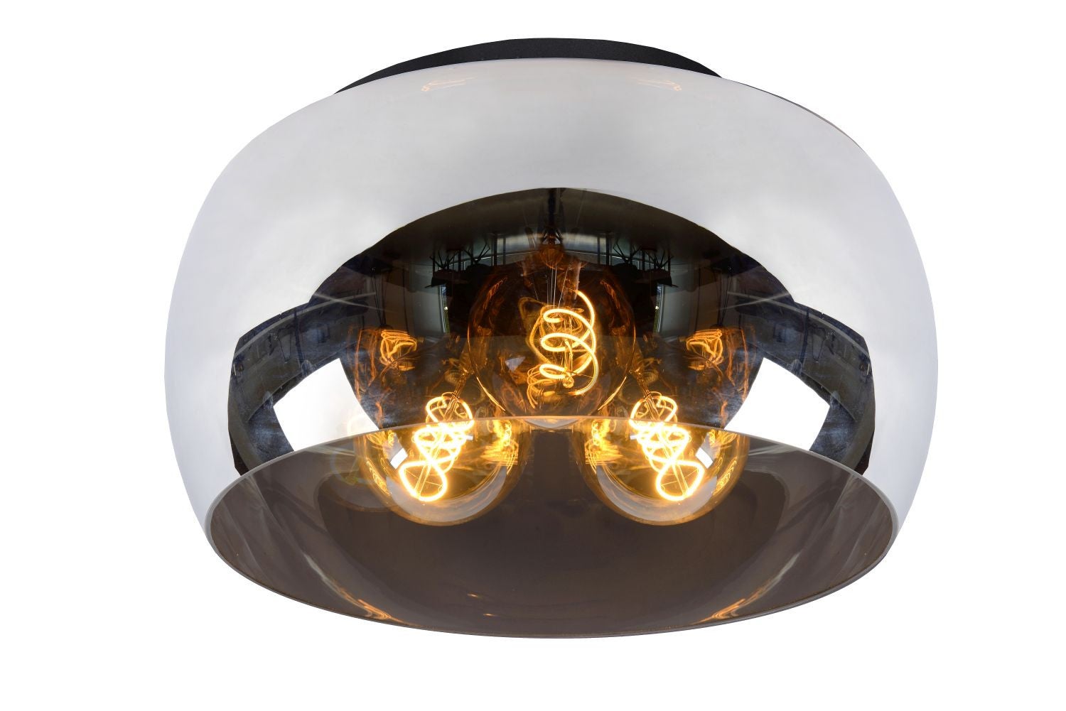 Lampa wisząca OLIVIA szaro-odcienie szarości-czarna 3xE27x40W szkło wym:27x40x40cm IP20 Lucide