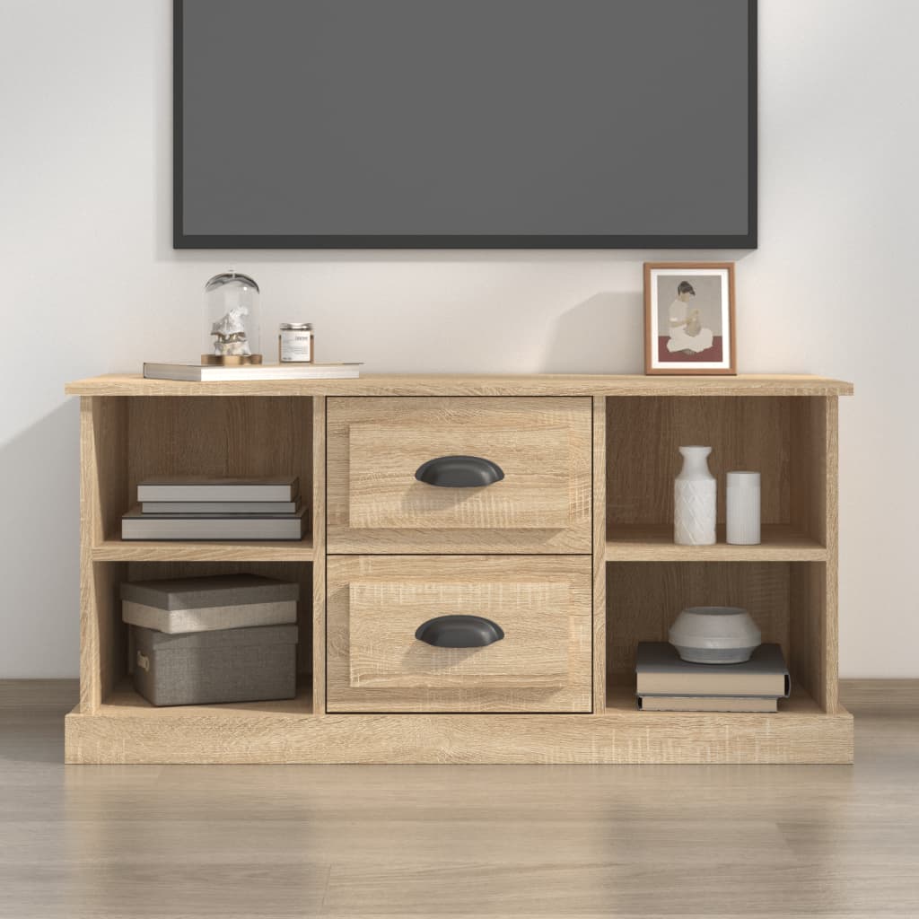 Stolik RTV VidaXL z drewna inżynieryjnego 99,5x35,5x48 cm kolor maron