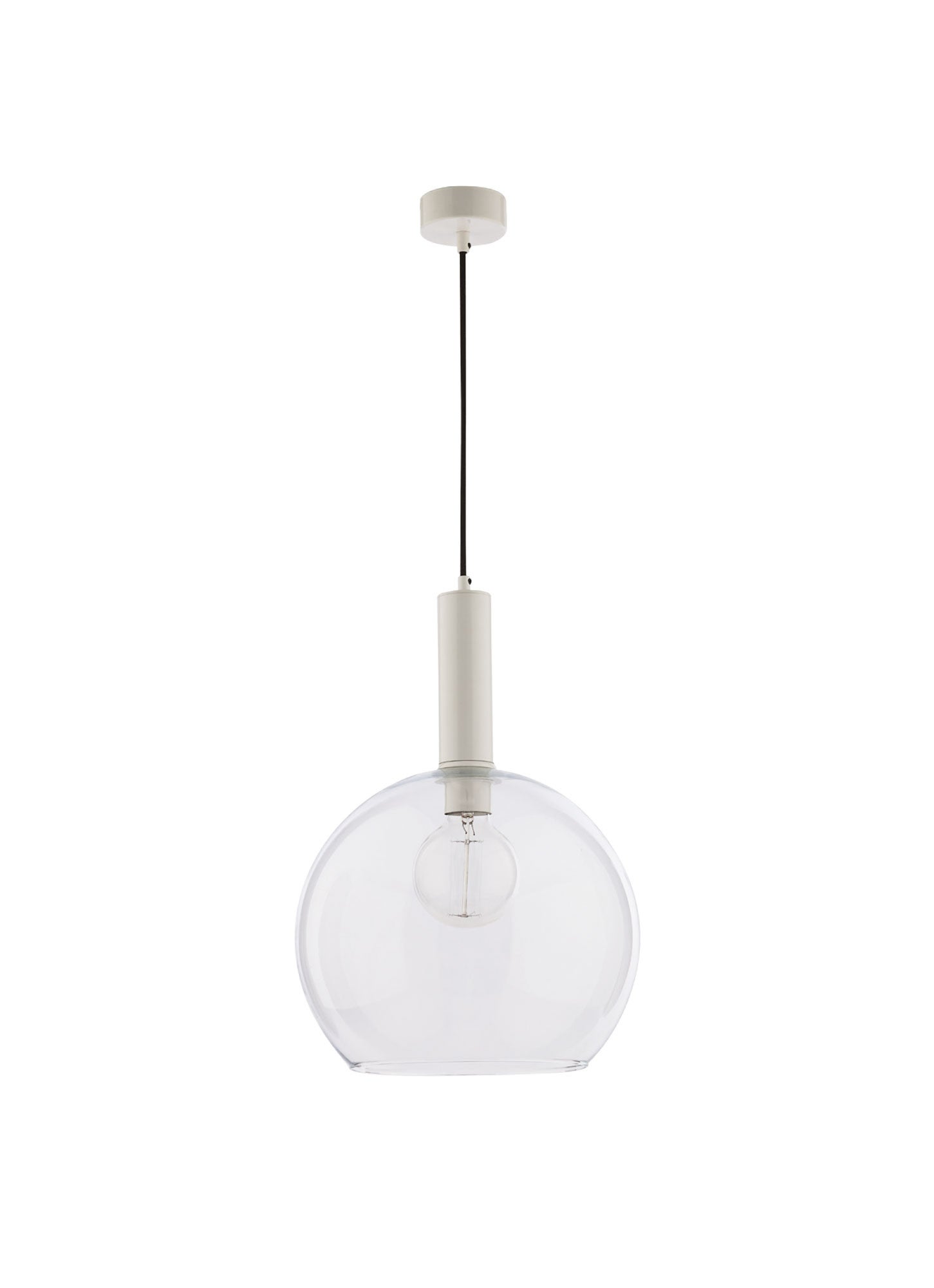 Lampa wisząca LAF Jupiter nowoczesna szkło transparent biały E27 80 cm 1 szt.