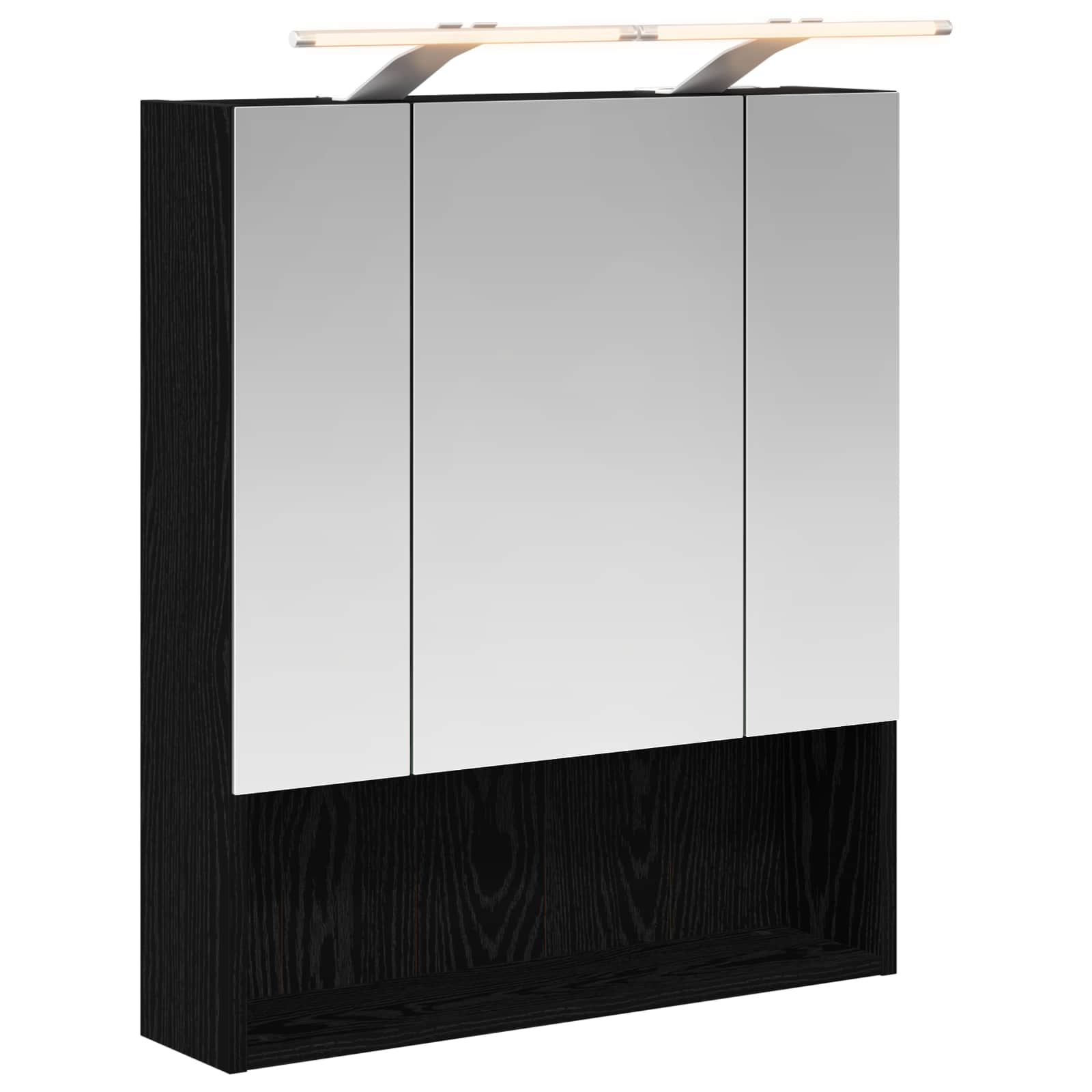Szafka z lustrem do łazienki Czarny Dąb 60 x 14.5 x 70 cm