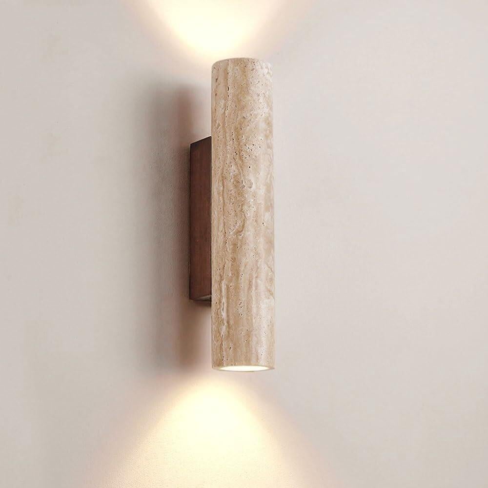 Kreatywna lampa ścienna w stylu japońskim z górnym i dolnym oświetleniem punktowym (kolor naturalny)