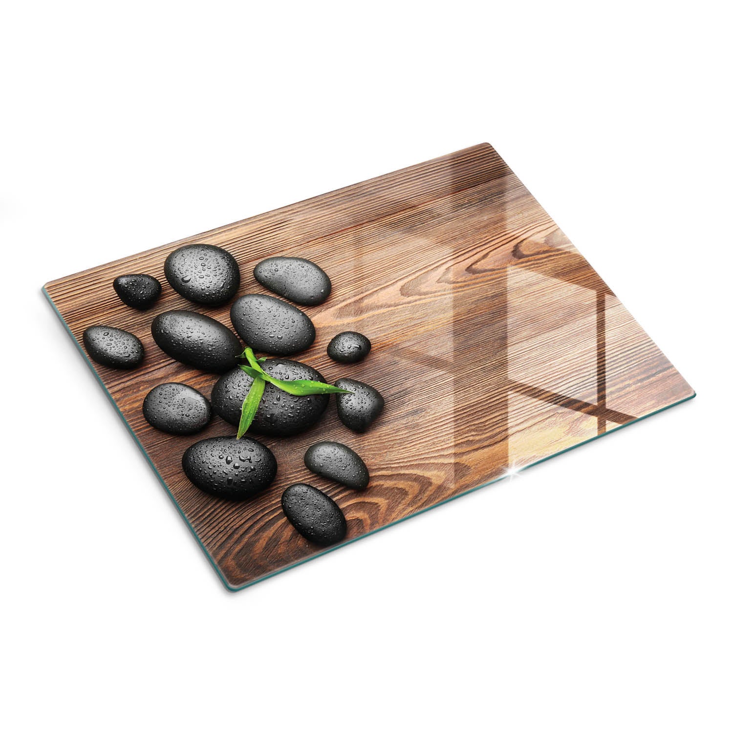 Elegancka deska kuchenna ze szkła z dekoracyjnym nadrukiem - Kamienie Spa - 30x40 - Tulup