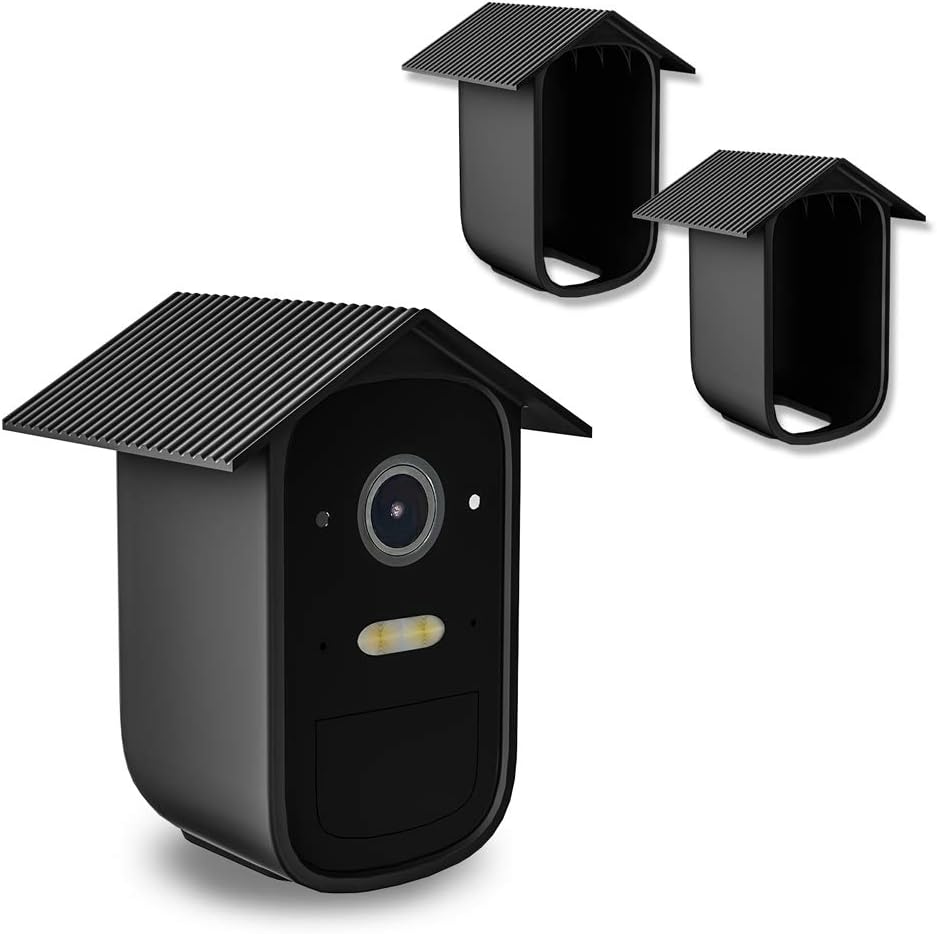 Czarny, zestaw 2 silikonowych etui kompatybilnych z systemem kamer bezpieczeństwa domowego EufyCam 2C/2C Pro – Wodoodporny, elastyczny, lekki i wytrzy