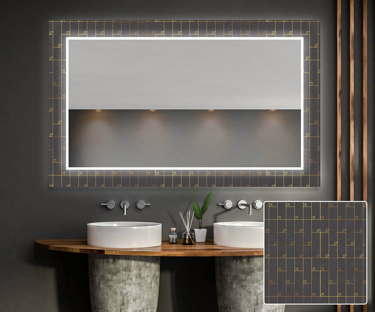 Dekoracyjne lustro z podświetleniem LED do salonu (80x190cm) Jasne lustro LED z chłodnym białym oświetleniem 7000K