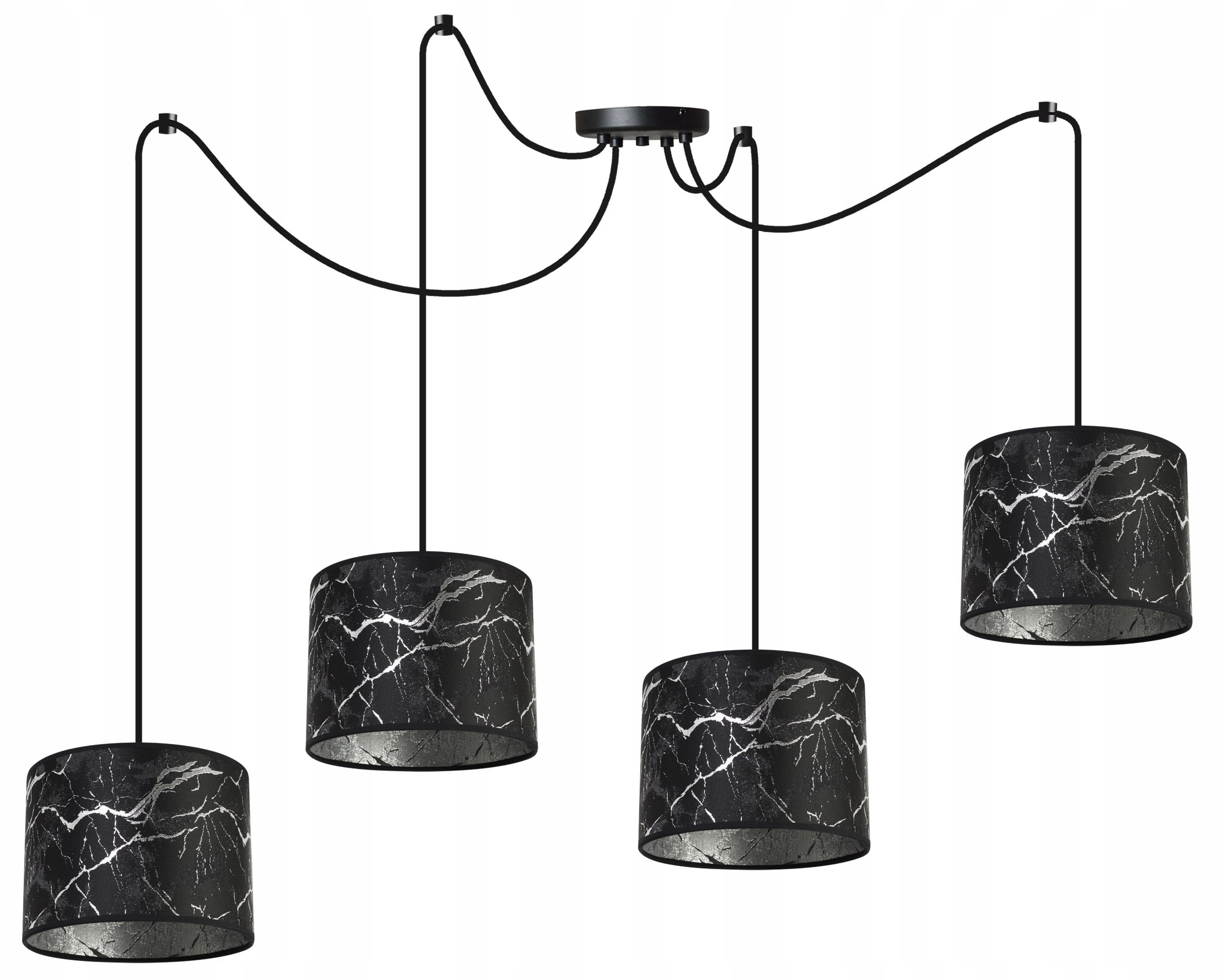 Lampa sufitowa wisząca Light Home LH Pająk Werona 4x E27 60W czarny/srebrny