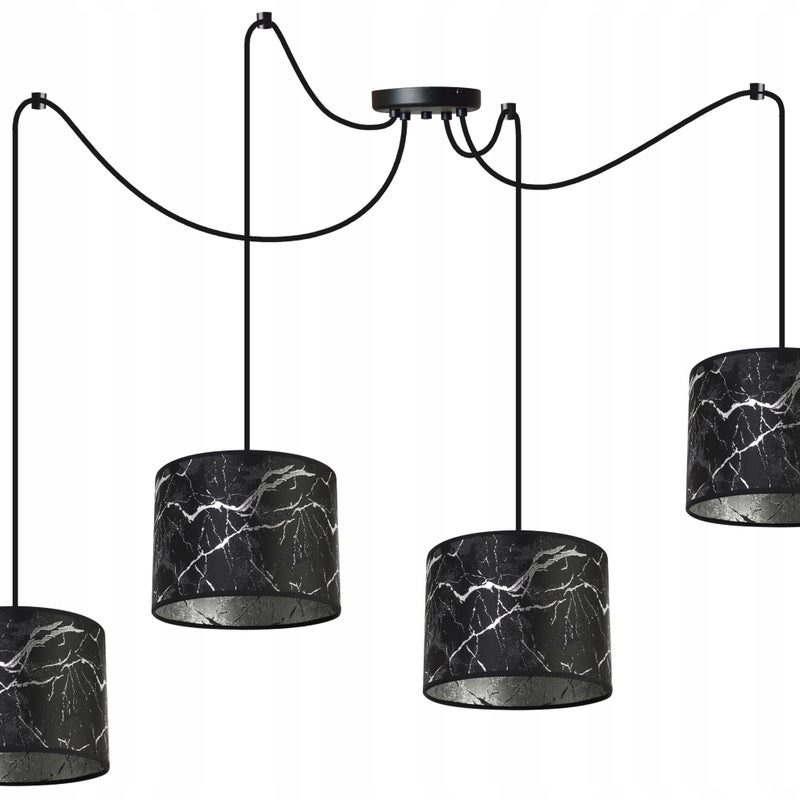 Lampa sufitowa wisząca Light Home LH Pająk Werona 4x E27 60W czarny/srebrny