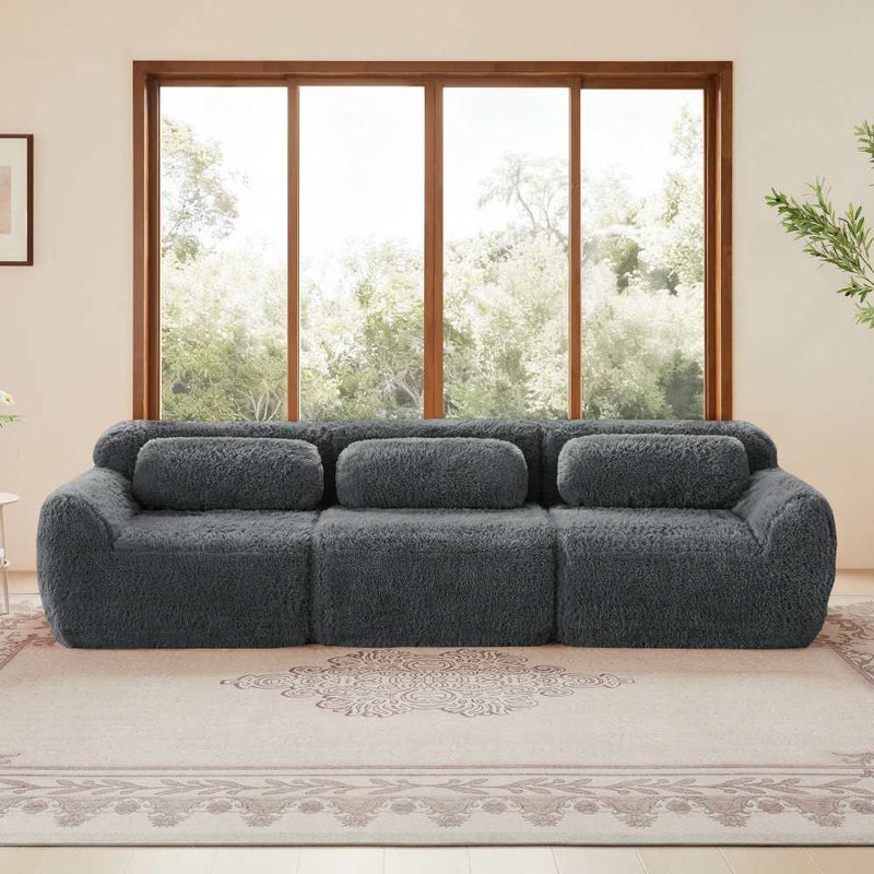 Modułowa sofa 3-osobowa z najwyższej jakości aksamitu, ergonomiczny komfort, pianka o wysokiej sprężystości, nie wymaga montażu, elegancki design