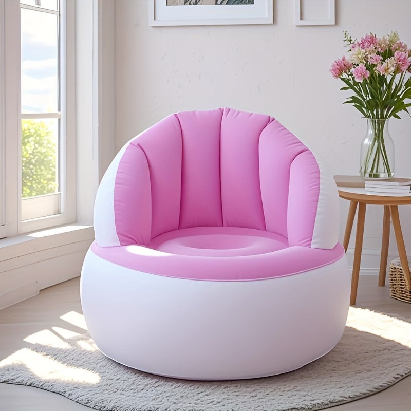 Składana, nadmuchiwana sofa zewnętrzna, odpowiednia do basenów, sypialni i na tarasy, z pompką powietrza, 85*74cm, różowa