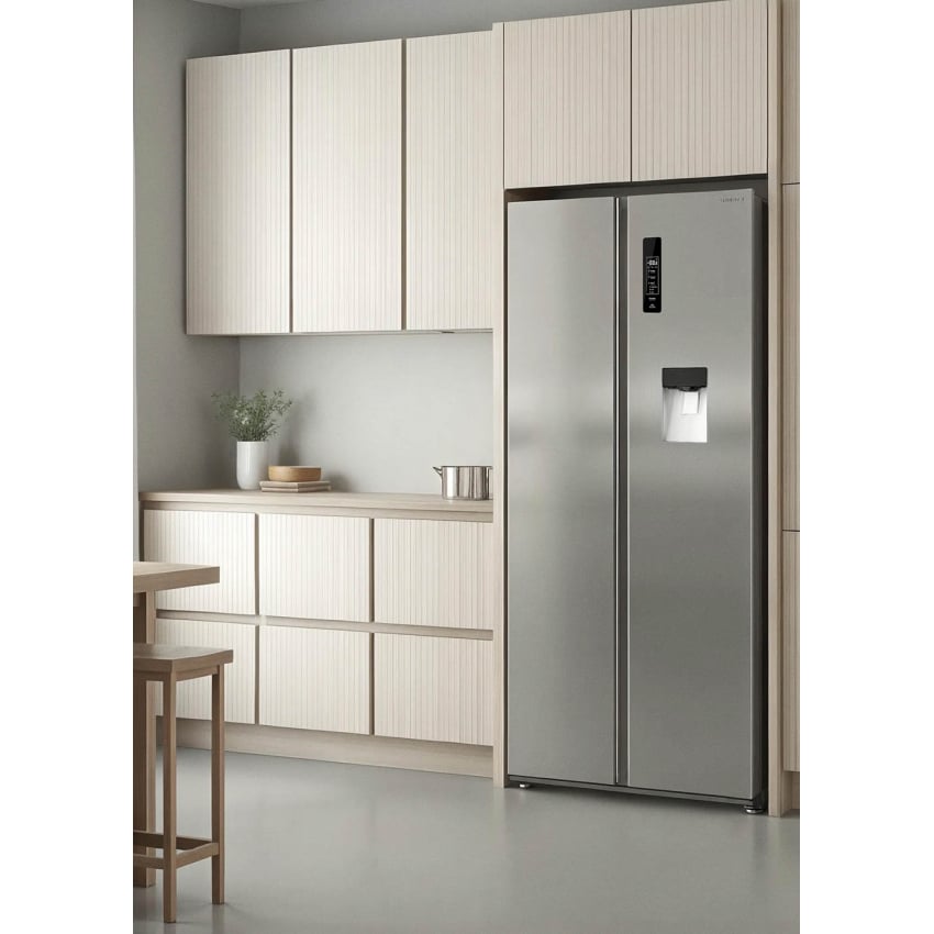 CREATE - FRIDGE STUDIO SIDE BY SIDE 559 - Lodówka z dozownikiem wody Side by side 559L No Frost - Inox