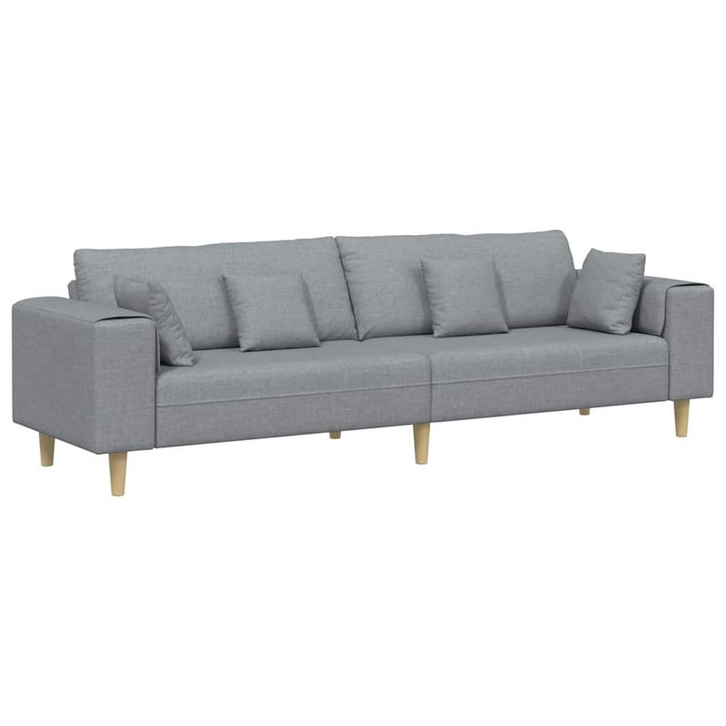 Sofa z poduszką Jasnoszary 250 x 77 x 76 cm tkanina
