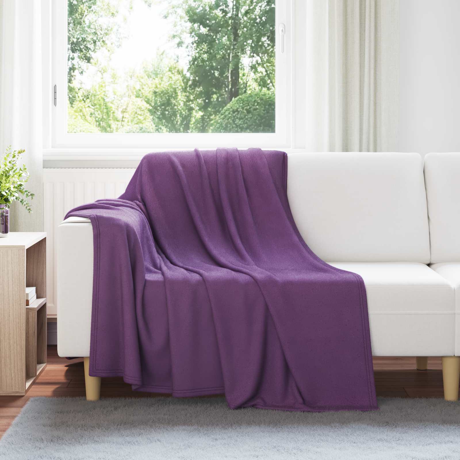 Koce narzutowe 6 pcs Fioletowy 200 x 150 cm Polar vidaXL