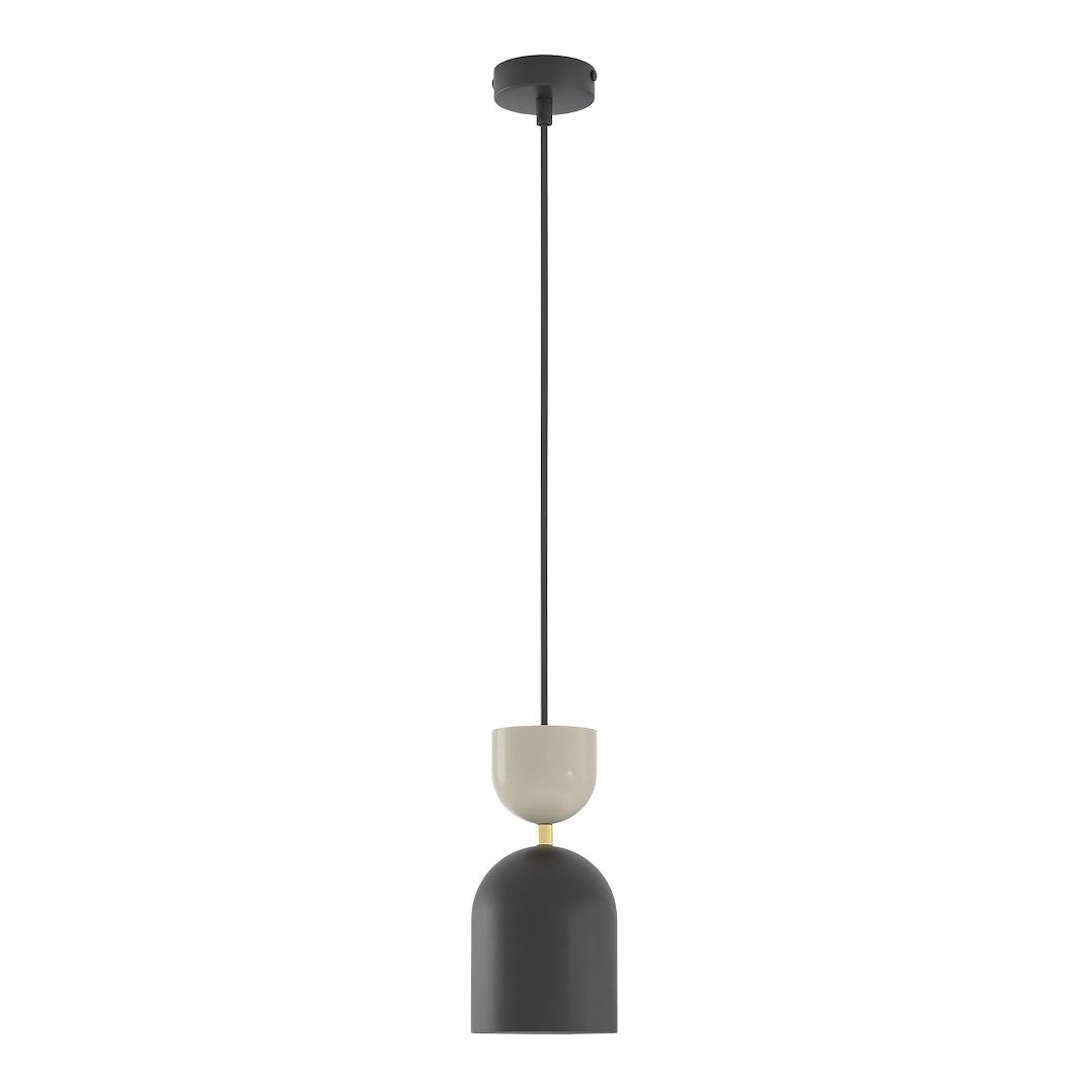 Lampa wisząca dekoracyjna czarno-beżowa kielichowy klosz 1xE14 10W GAUDI Emibig