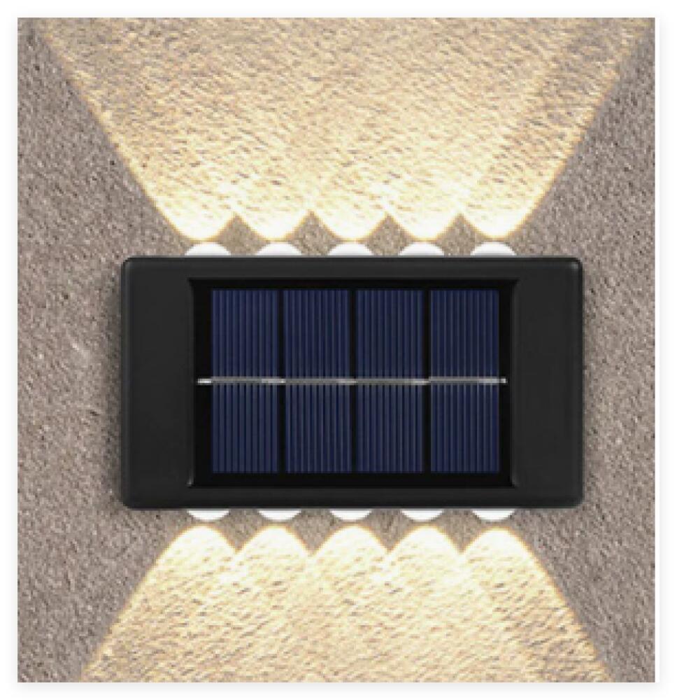 Wodoodporna solarna lampa ścienna do ogrodu, oświetlenie górne i dolne, wodoodporna solarna lampa ścienna