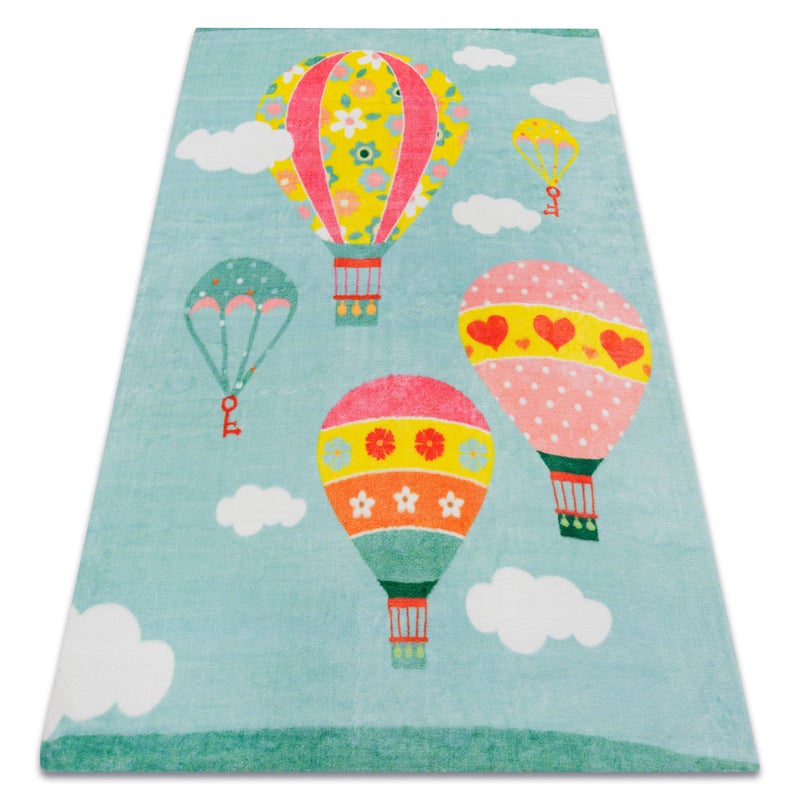 Dywan PLAY Balony chmurki G3426-2 zielony antypoślizgowy 120x165 cm