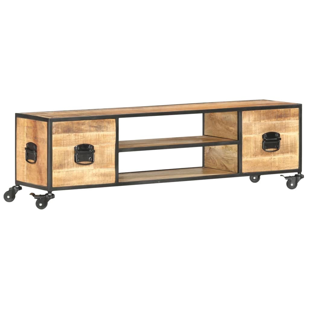 Szafka pod TV, 130 x 30 x 39 cm, lite drewno mango