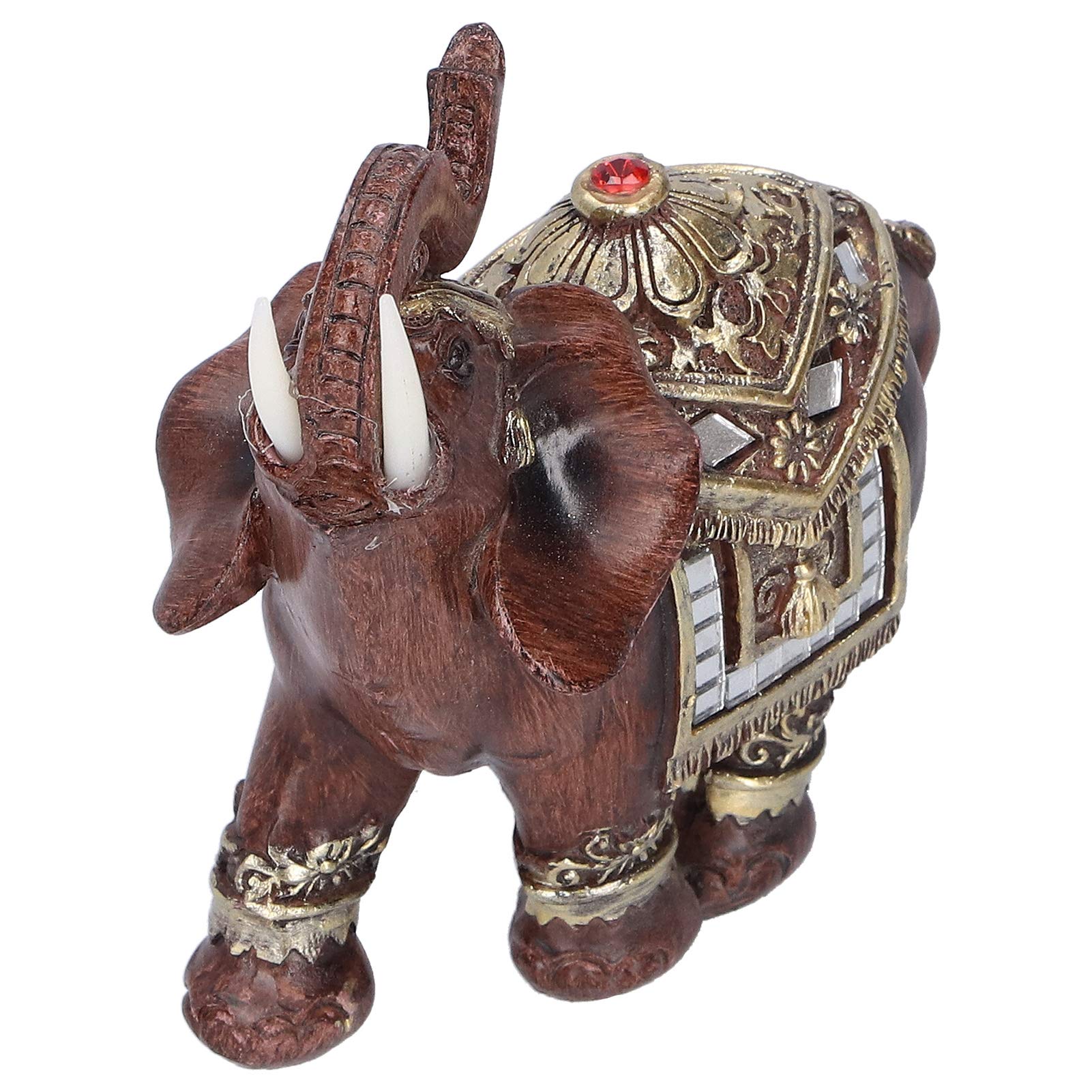 ŻYWICOWA FIGURA SŁONIA, RĘCZNIE WYKONANA, SYMBOL SZCZĘŚCIA, DEKORACJE DO SALONU, BIURA (intensywna czerwień, średni rozmiar 11*6*11 cm)