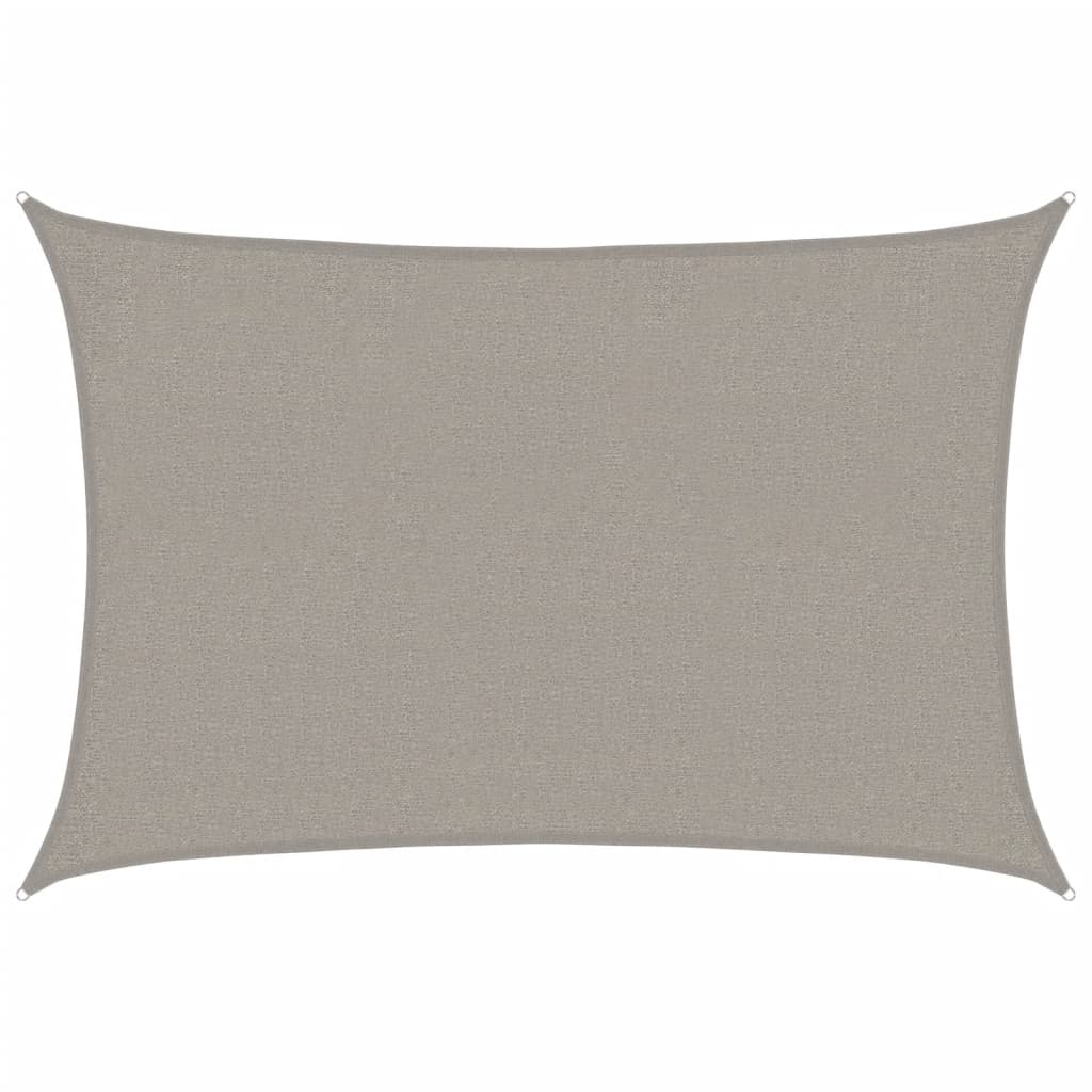 Żagiel przeciwsłoneczny prostokątny, jasnoszary HDPE, 160 g/m², 2x3 m - COMFORTXL