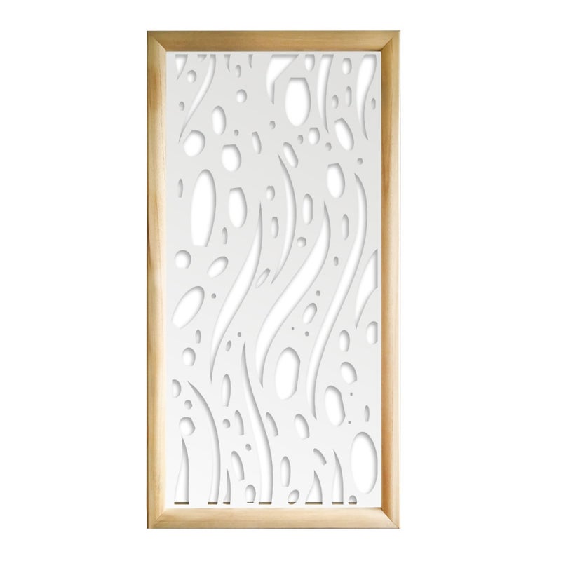 MISTRAL - Prostokątne moduły dekoracyjne z drewna i PVC - Rozmiar 73x148 cm - Grubość 64 mm - Kolor wewnętrzny BIAŁY