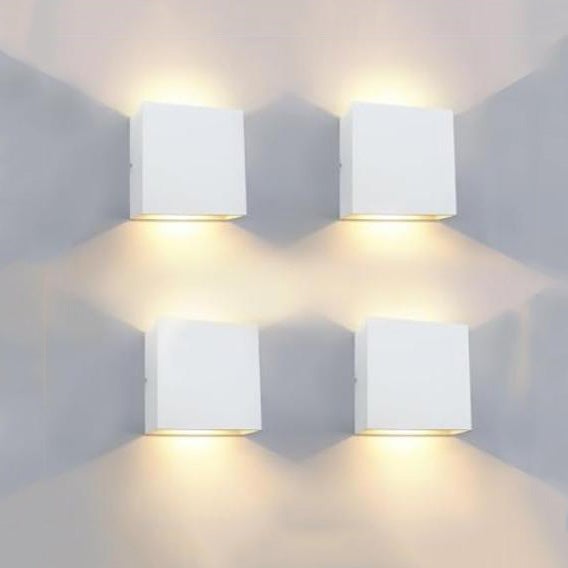 Nowoczesna kwadratowa wewnętrzna lampa ścienna LED z możliwością ściemniania, ciepłe białe światło, włącznik nie wchodzi w skład zestawu