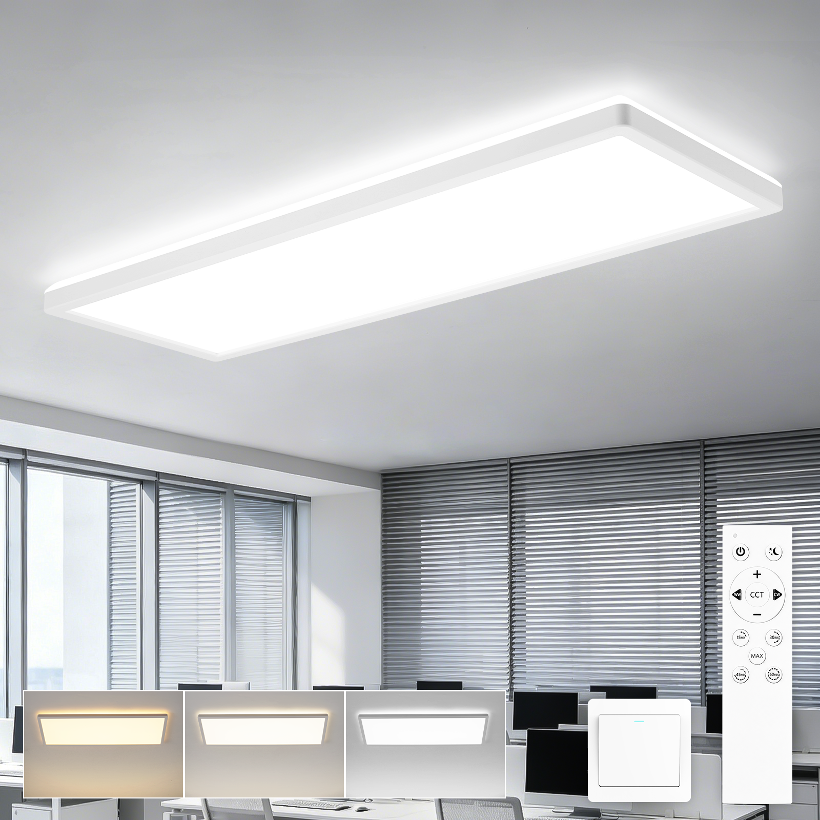 Nettlife - Prostokątny panel LED 58x20, 22W, regulowany, biały, klasa D